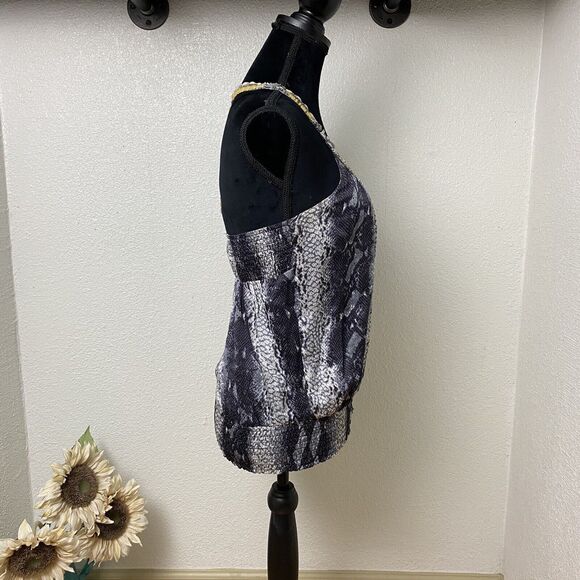 Silk Snakeskin Beaded Halter - BEBE - Small - Picture 4 of 5
